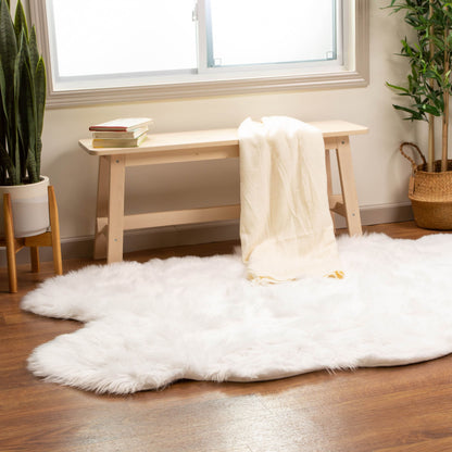 Silver Orchid Parrott Faux Fur Sheepskin Area Rug