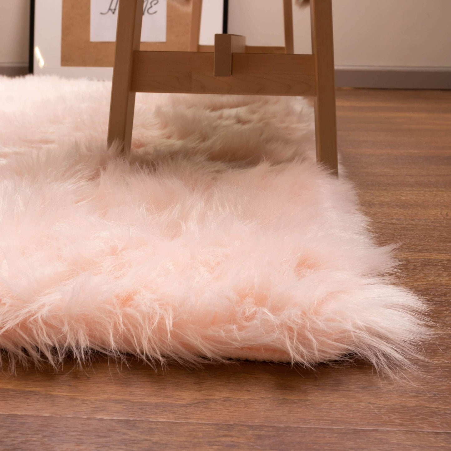 Silver Orchid Parrott Faux Fur Sheepskin Area Rug