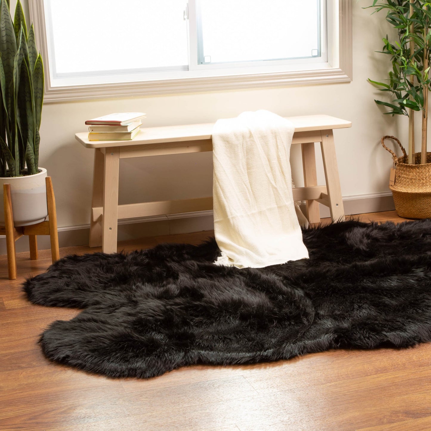 Silver Orchid Parrott Faux Fur Sheepskin Area Rug