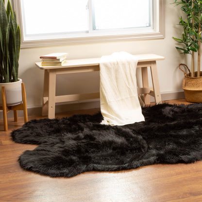 Silver Orchid Parrott Faux Fur Sheepskin Area Rug