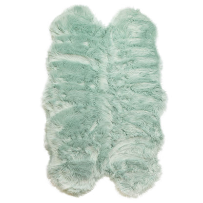 Silver Orchid Parrott Faux Fur Sheepskin Area Rug