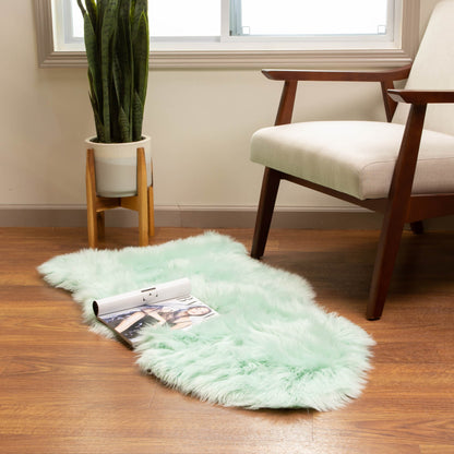 Silver Orchid Parrott Faux Fur Sheepskin Area Rug