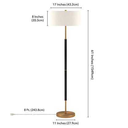 Simone 2-Light Floor Lamp with Fabric Shade