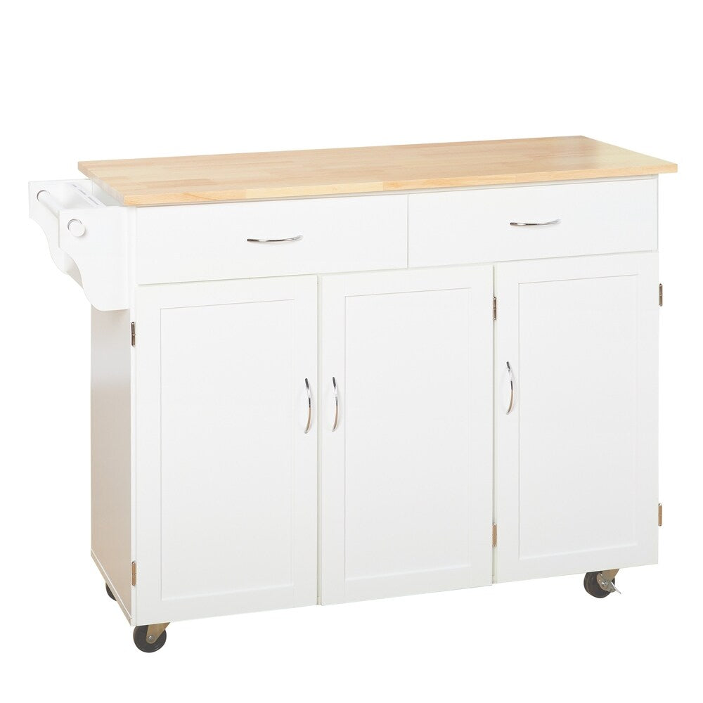 Chariot de cuisine Addie de Simple Living avec plateau en bois