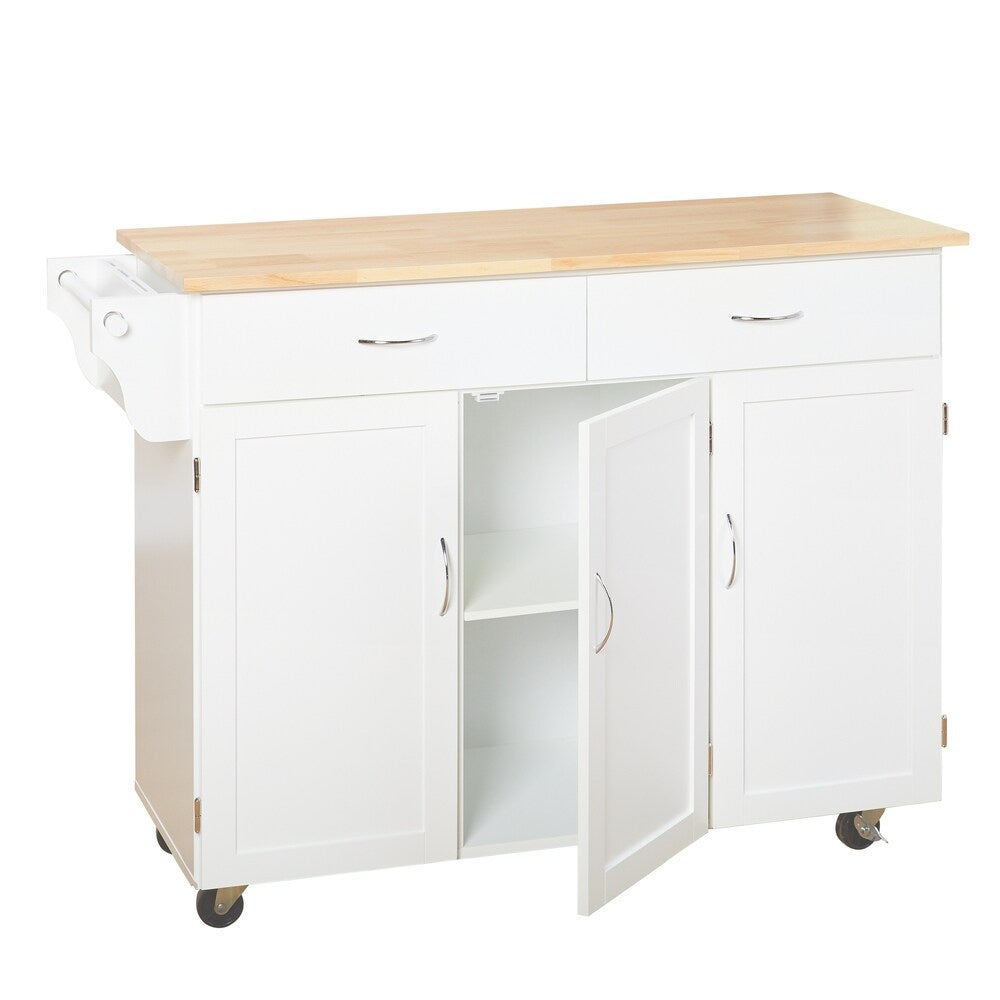 Chariot de cuisine Addie de Simple Living avec plateau en bois