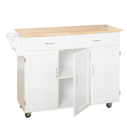 Chariot de cuisine Addie de Simple Living avec plateau en bois