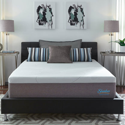 Slumber Solutions Matelas en mousse à mémoire de forme avec gel de 35 cm (14 pouces) - Choisissez votre niveau de confort - Blanc
