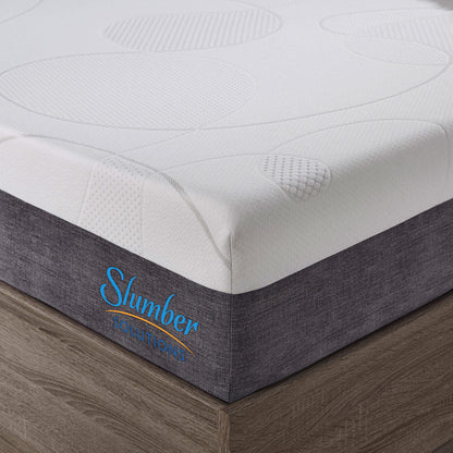 Slumber Solutions Matelas en mousse à mémoire de forme avec gel de 35 cm (14 pouces) - Choisissez votre niveau de confort - Blanc