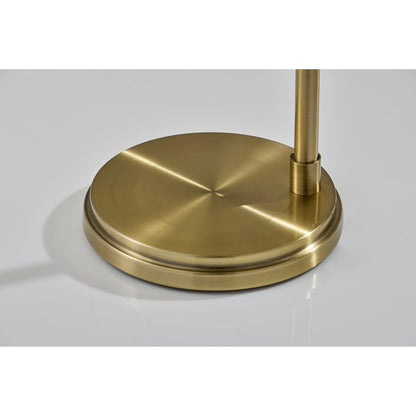 Smoked Glass Floor Lamp - Brass