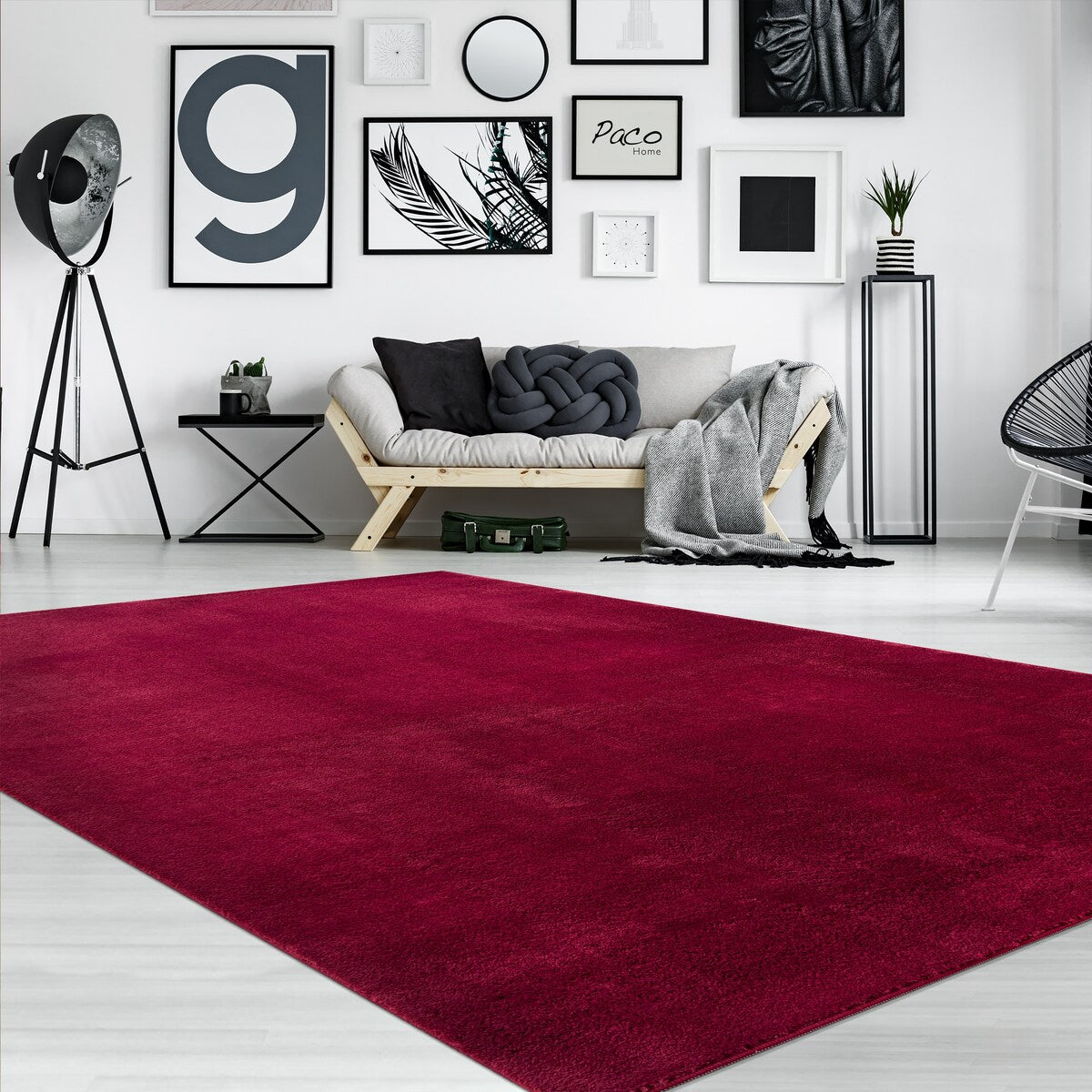 Soft Washable Area Rug with Anti-Slip Backing in solid Colors
