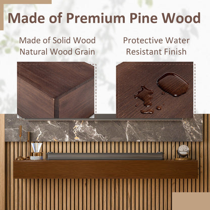 Étagère murale flottante pour manteau de cheminée en pin massif