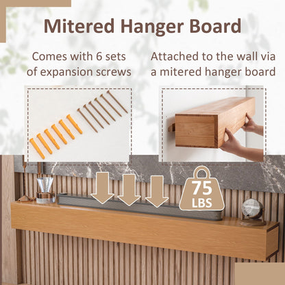 Étagère murale flottante pour manteau de cheminée en pin massif