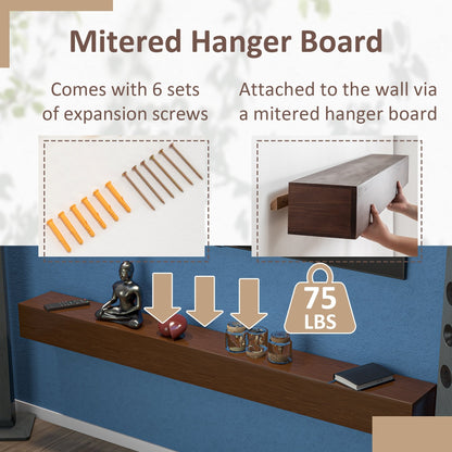 Étagère murale flottante pour manteau de cheminée en pin massif