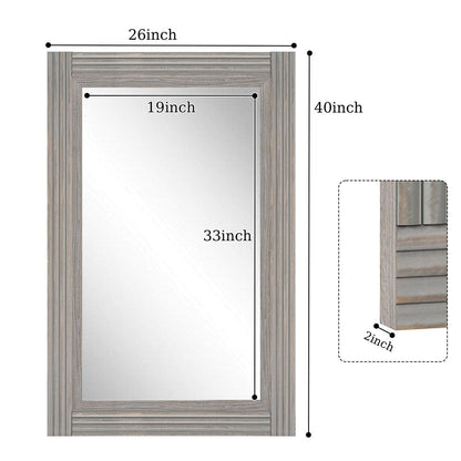 Solid Wood Frame Flat Bathroom Mirror