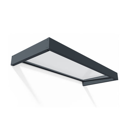 Auvent de porte et de fenêtre Sophia de 3 pieds, gris transparent