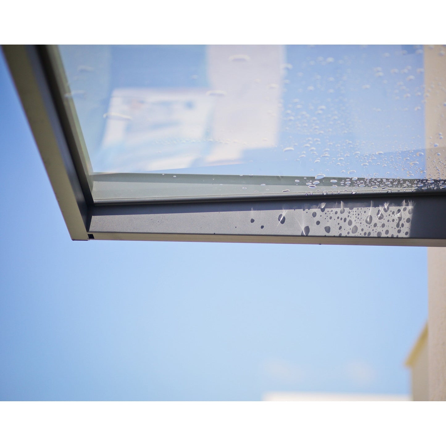 Auvent de porte et de fenêtre Sophia de 3 pieds, gris transparent