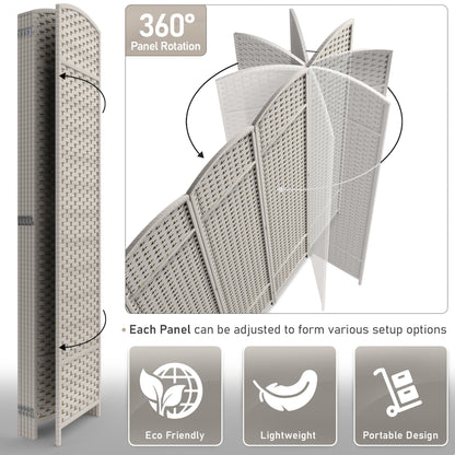 Sorbus Écran de séparation de pièce à 6 panneaux, grand écran de confidentialité, extra large, à double charnière, en maille tissée à la main, pliable - 6 pieds
