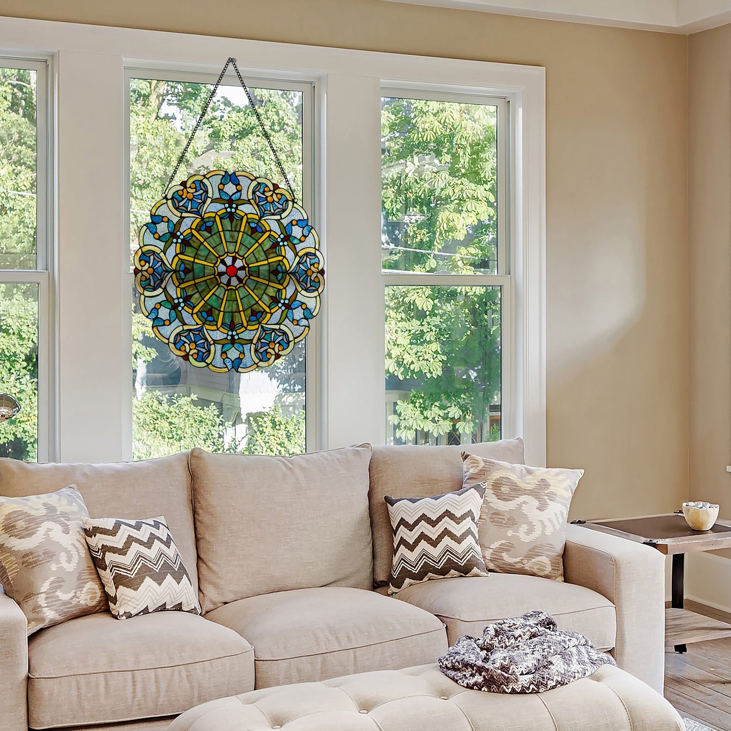 Panneau de fenêtre en verre dépoli victorien de 56 cm de haut de River of Goods