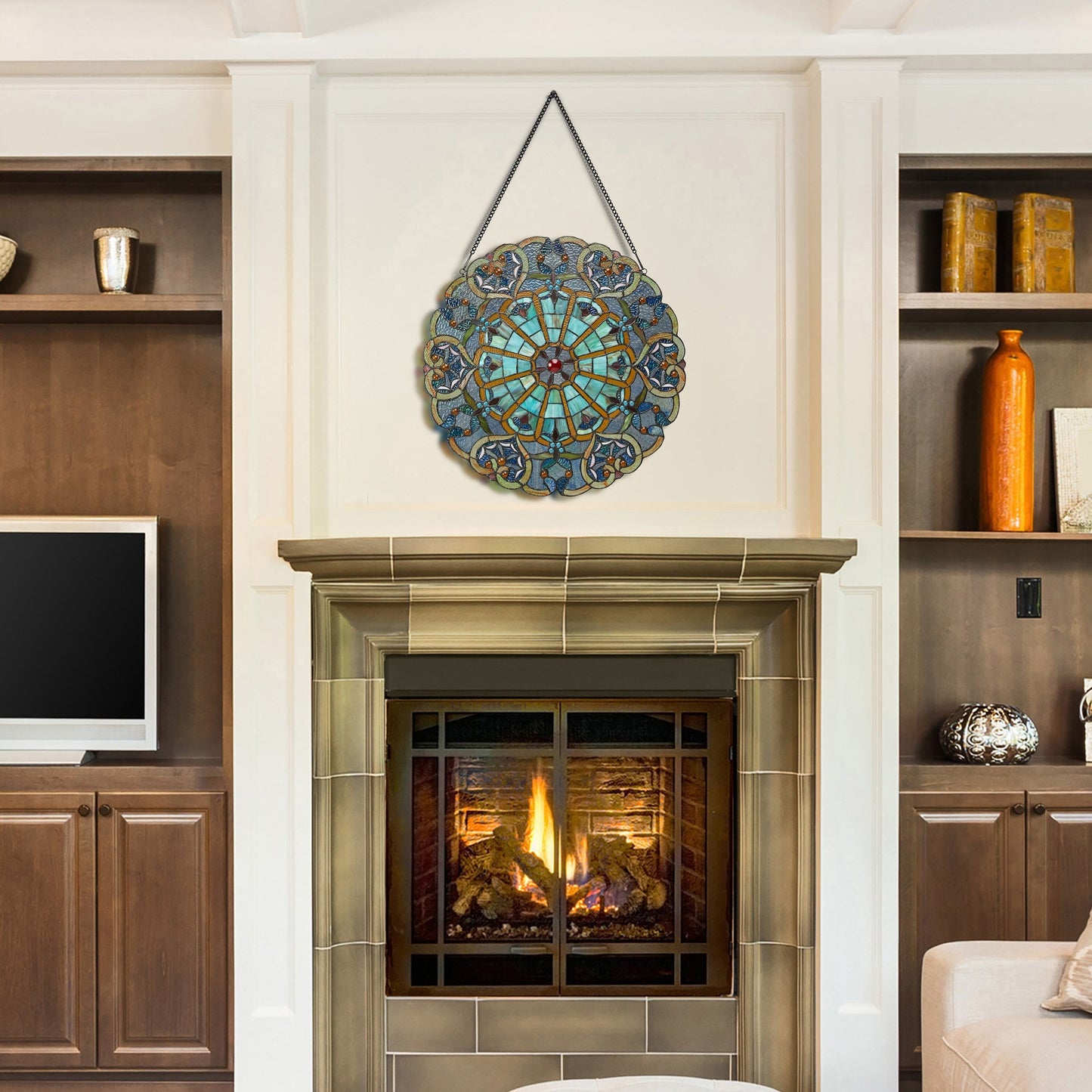 Panneau de fenêtre en verre dépoli victorien de 56 cm de haut de River of Goods