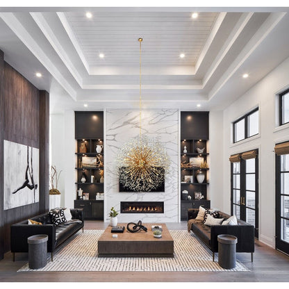 Luminaire à suspension en cristal à motif d'étoile, 47 pouces de large