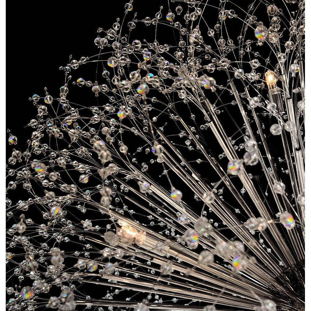 Luminaire à suspension en cristal à motif d'étoile, 47 pouces de large