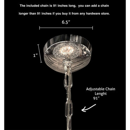 Luminaire à suspension en cristal à motif d'étoile, 47 pouces de large
