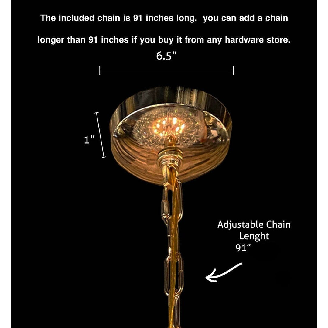 Luminaire à suspension en cristal à motif d'étoile, 47 pouces de large