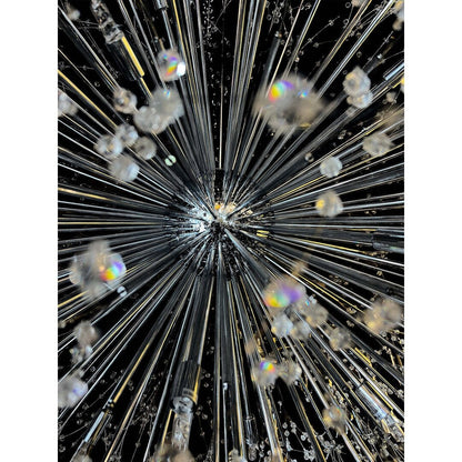 Luminaire à suspension en cristal à motif d'étoile, 47 pouces de large