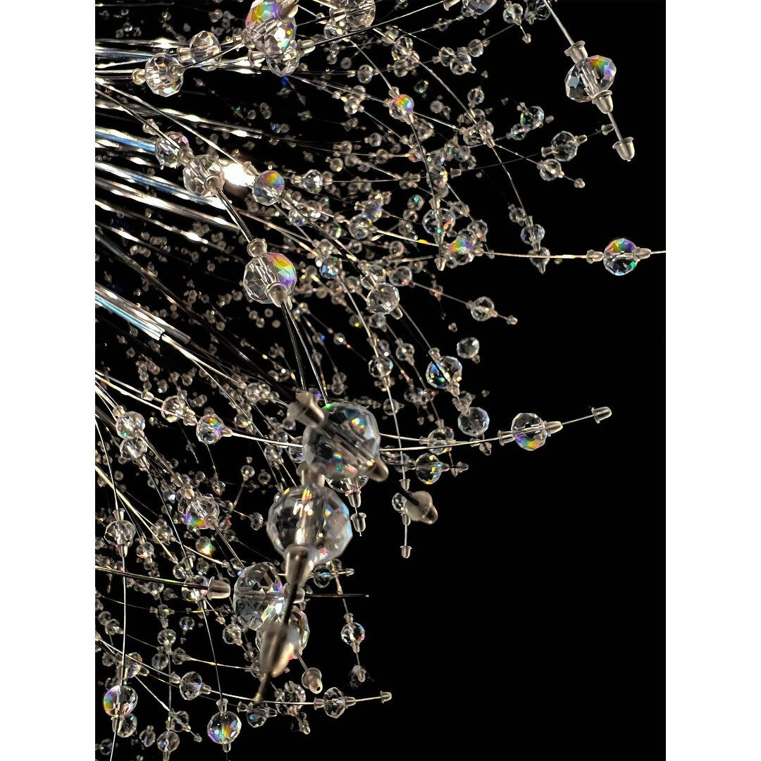 Luminaire à suspension en cristal à motif d'étoile, 47 pouces de large