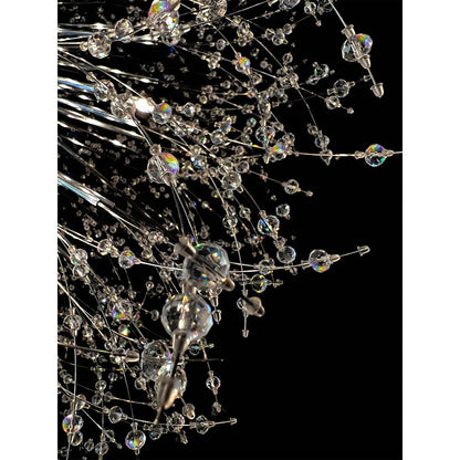 Luminaire à suspension en cristal à motif d'étoile, 47 pouces de large