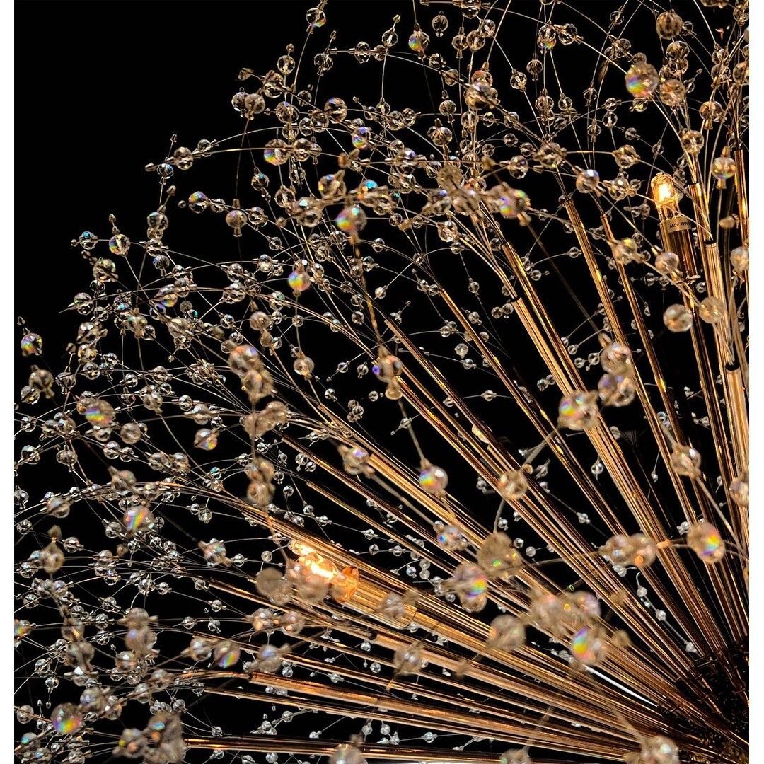 Luminaire à suspension en cristal à motif d'étoile, 47 pouces de large