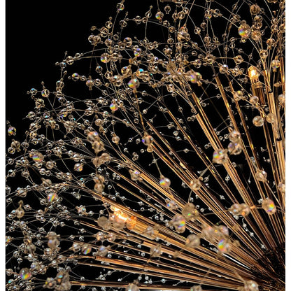 Luminaire à suspension en cristal à motif d'étoile, 47 pouces de large