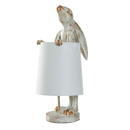 Lampe de bureau StyleCraft Malta, couleur cuivre clair, effet blanchi, forme de lapin