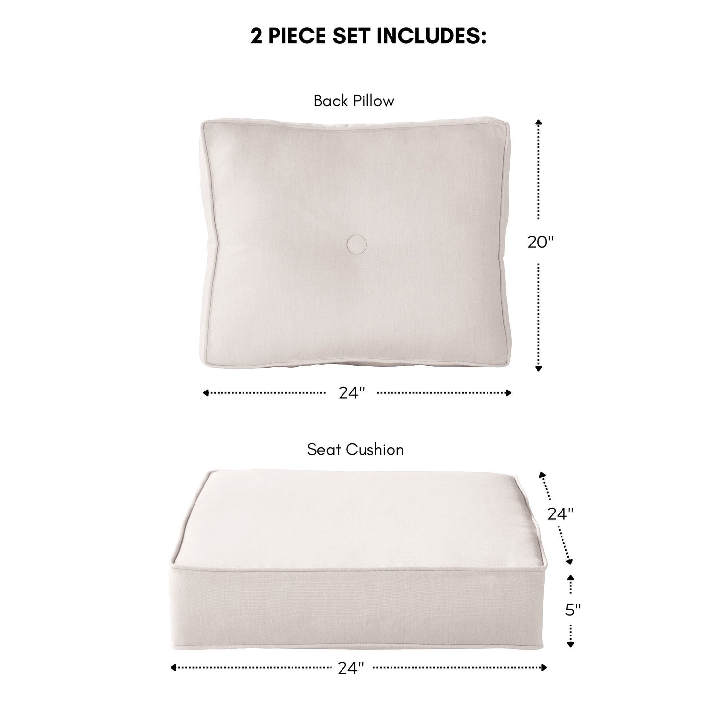 Ensemble de coussins d'extérieur Sunbrella Premium pour assise profonde, 2 pièces