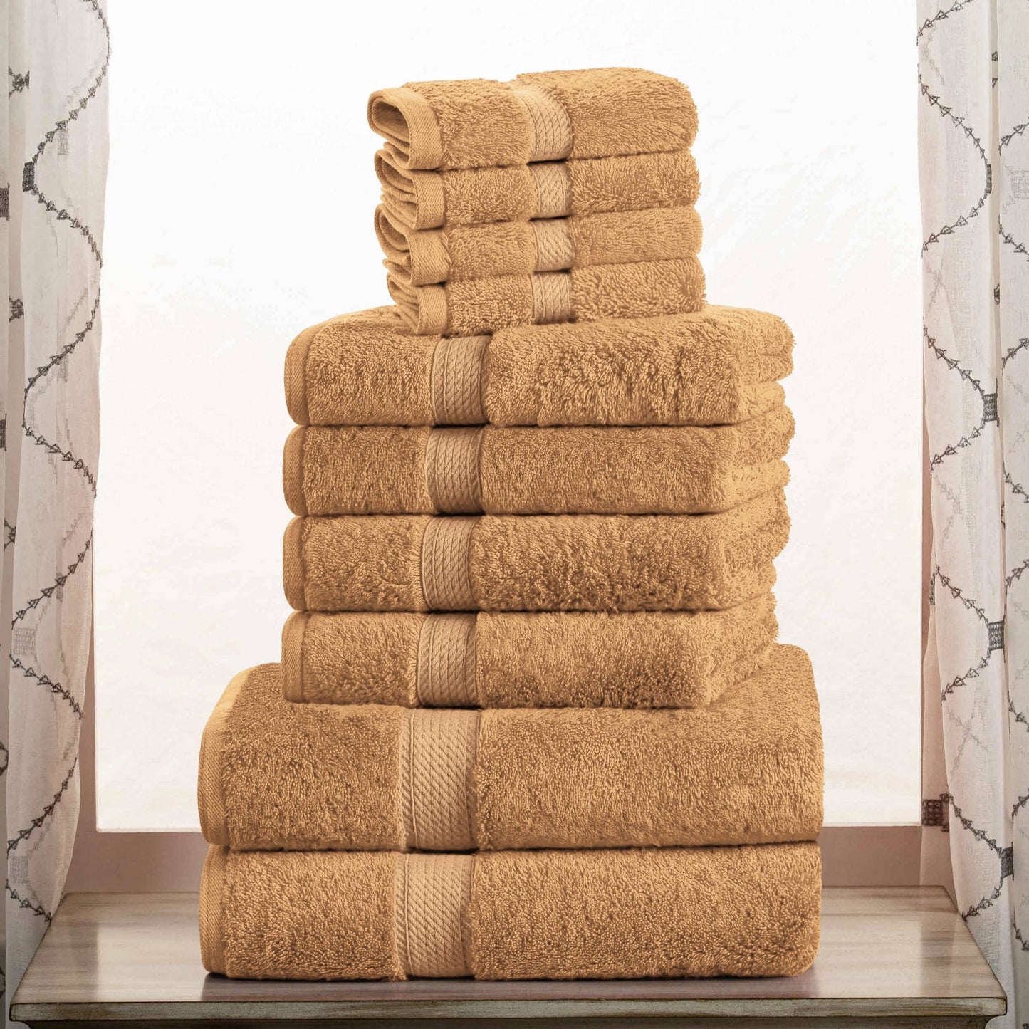 Superior Egyptian Cotton Pile Heavyweight 10-Piece Towel Set