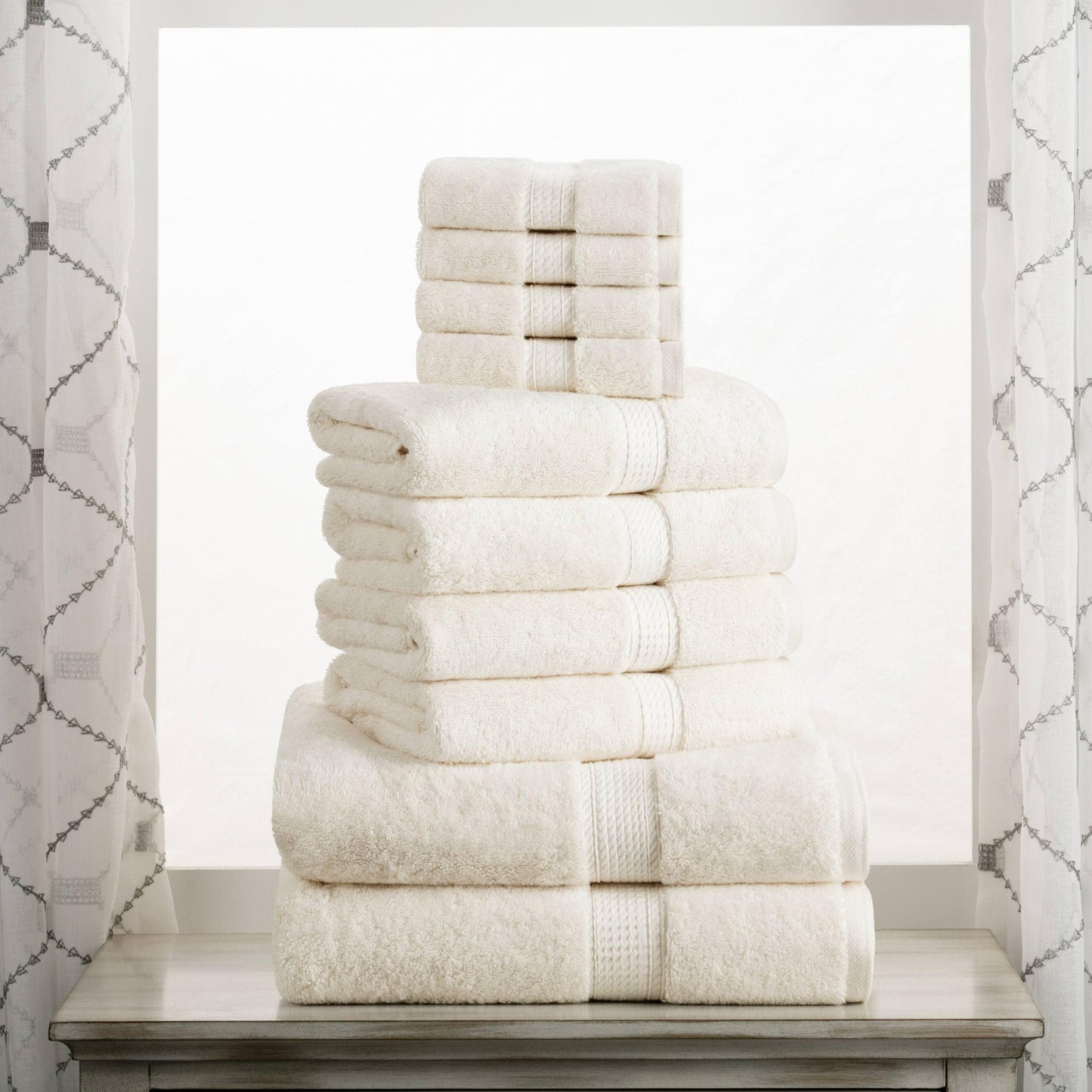 Superior Egyptian Cotton Pile Heavyweight 10-Piece Towel Set
