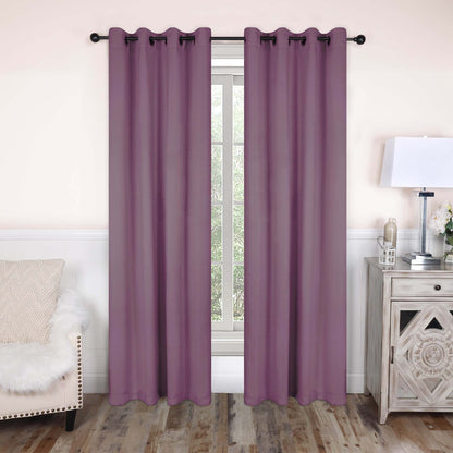 Superior Modern Solid Washable Room Darkening Blackout Curtains, Set of 2 Panels