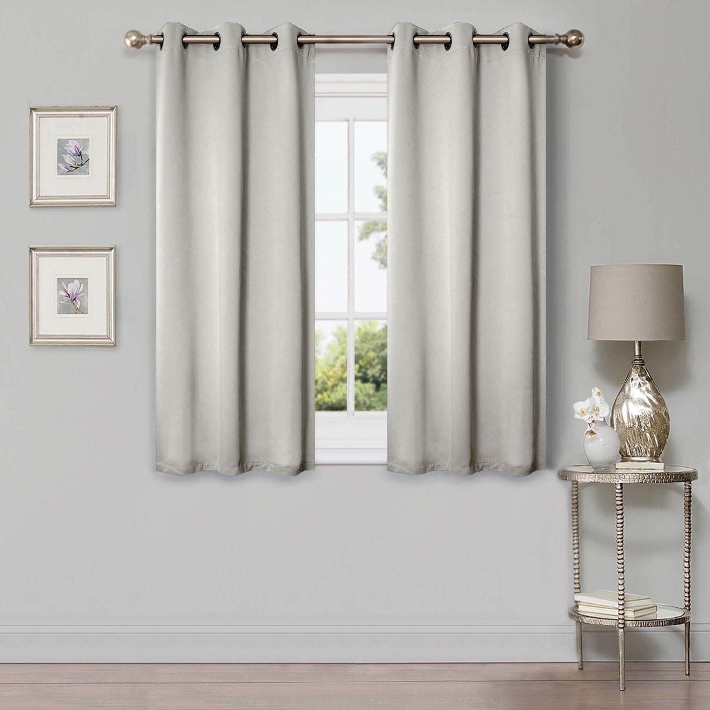 Superior Modern Solid Washable Room Darkening Blackout Curtains, Set of 2 Panels