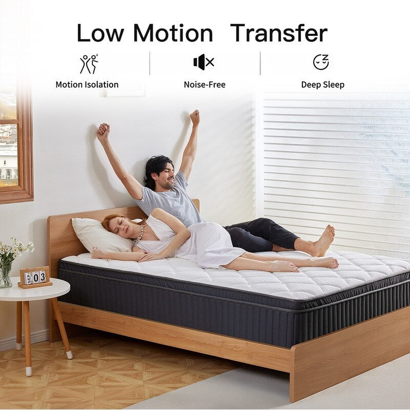 Matelas hybride en mousse à mémoire de forme avec gel, moelleux, respirant et rafraîchissant de 30 cm (12 po) de SweDrea, certifié CertiPUR-US, SGS et OEKO-TEX.