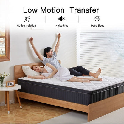 Matelas hybride en mousse à mémoire de forme avec gel, moelleux, respirant et rafraîchissant de 30 cm (12 po) de SweDrea, certifié CertiPUR-US, SGS et OEKO-TEX.