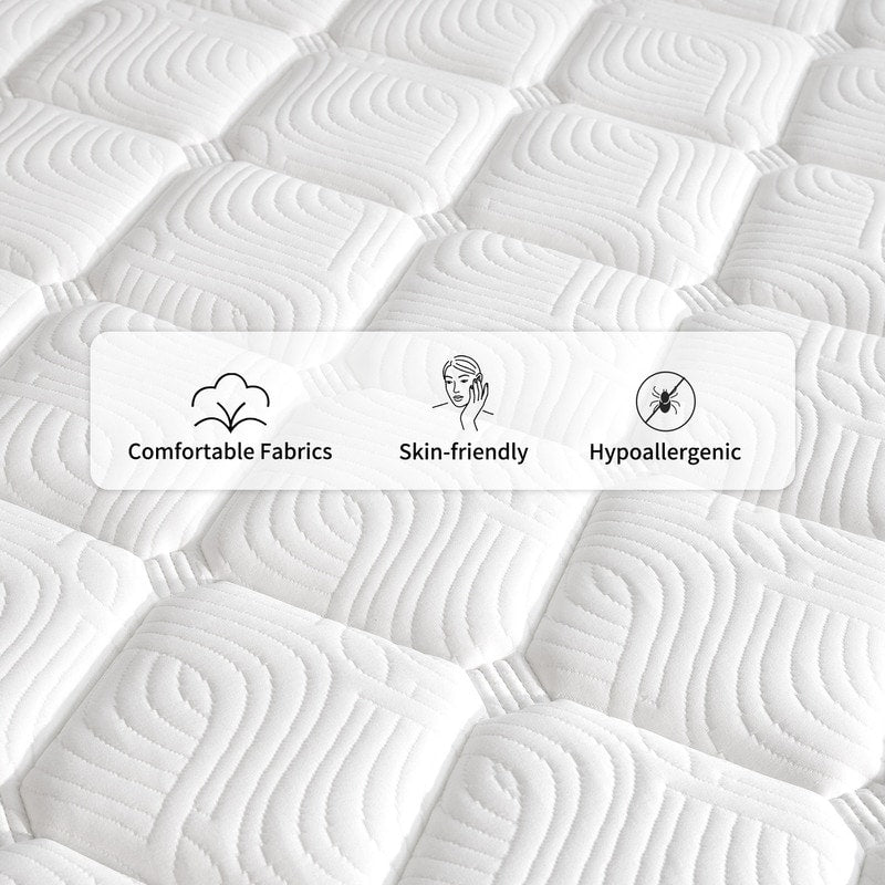 Matelas à ressorts SweDrea 12 pouces, fermeté moyenne, pour soulager les maux de dos et assurer un refroidissement optimal, certifié CertiPUR-US, SGS et OEKO-TEX.