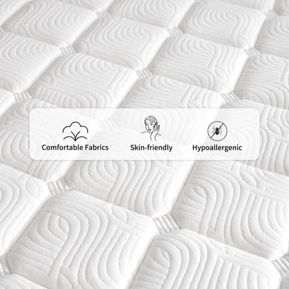 Matelas à ressorts SweDrea 12 pouces, fermeté moyenne, pour soulager les maux de dos et assurer un refroidissement optimal, certifié CertiPUR-US, SGS et OEKO-TEX.