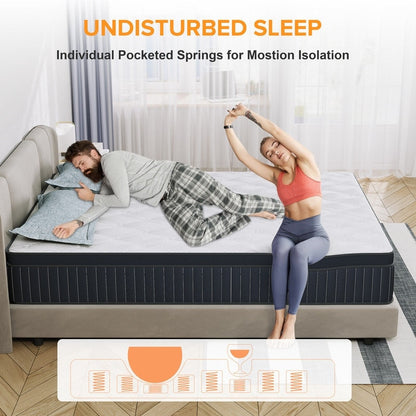 Matelas à ressorts SweDrea 12 pouces, fermeté moyenne, pour soulager les maux de dos et assurer un refroidissement optimal, certifié CertiPUR-US, SGS et OEKO-TEX.