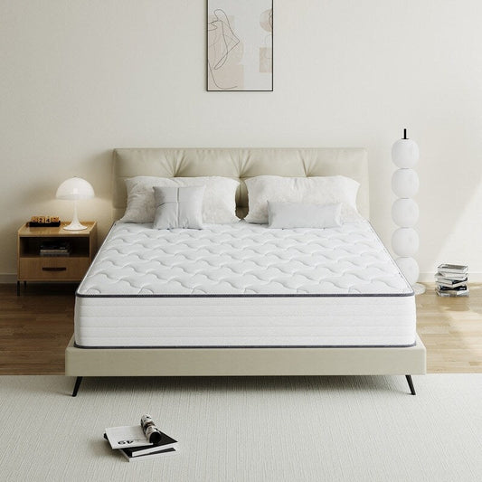 Matelas hybride en mousse à mémoire de forme avec gel, 8/12 pouces, fermeté moyenne, respirant et rafraîchissant, certifié CertiPUR-US, SGS et OEKO-TEX.