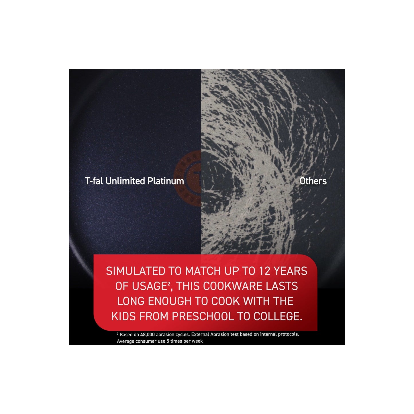 Ensemble de casseroles et poêles antiadhésives T-fal Platinum avec base induction, collection Unlimited Cookware, 12 pièces