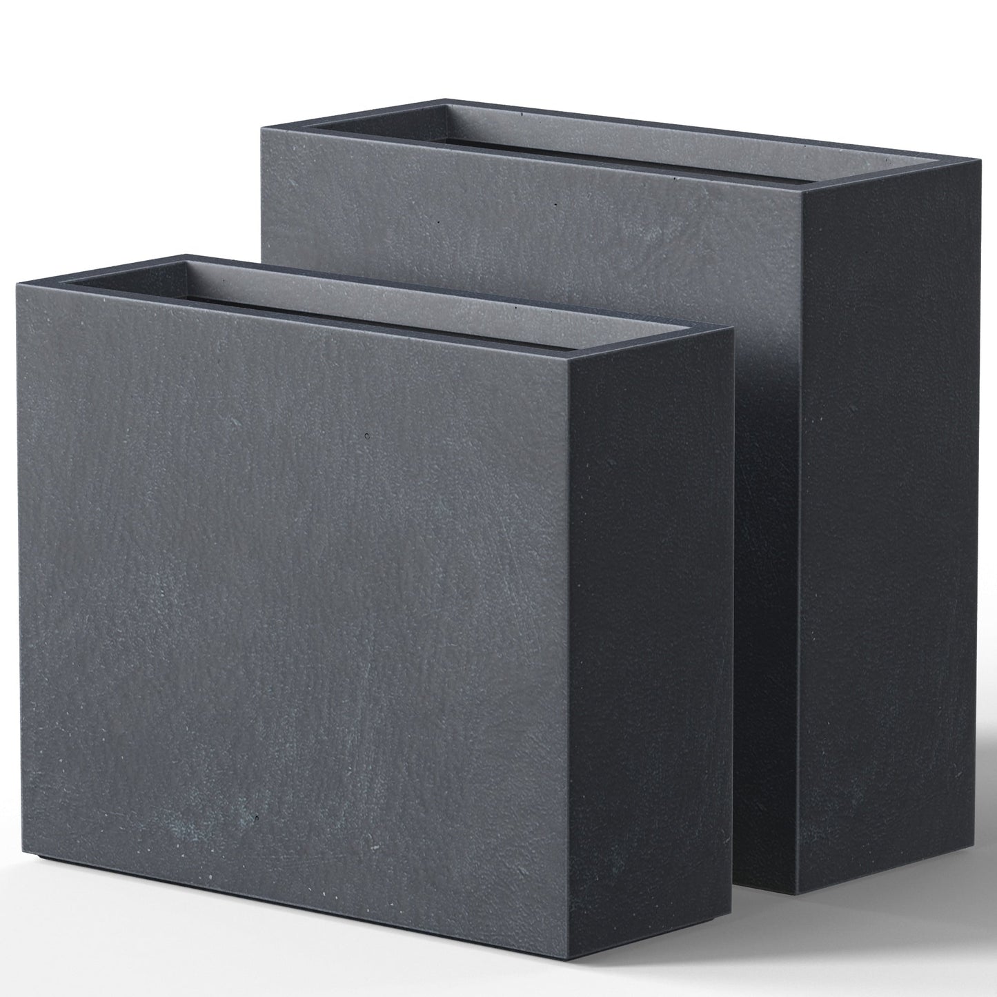 Grandes jardineries rectangulaires en béton / Grandes jardineries pour fleurs, pour intérieur et extérieur