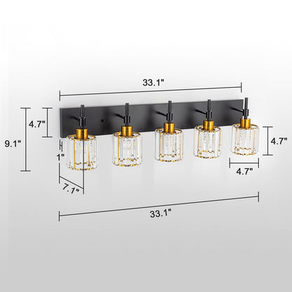 Appliques murales de salle de bain à cristaux, modernes et à intensité variable, avec abat-jours en cristal.