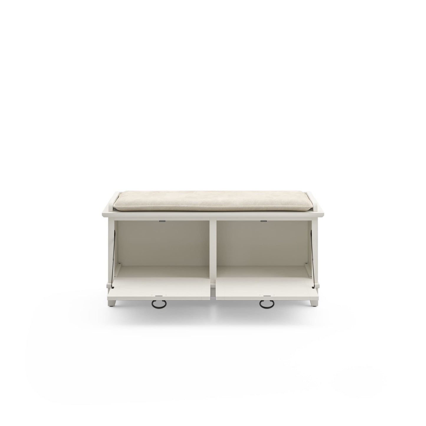 Le banc de rangement capitonné Old Stone de Gray Barn