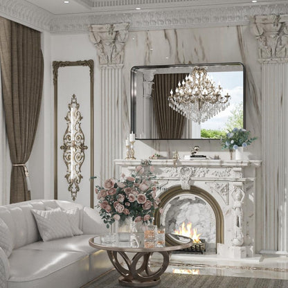 TokeShimi Miroir mural de salle de bain avec cadre métallique moderne