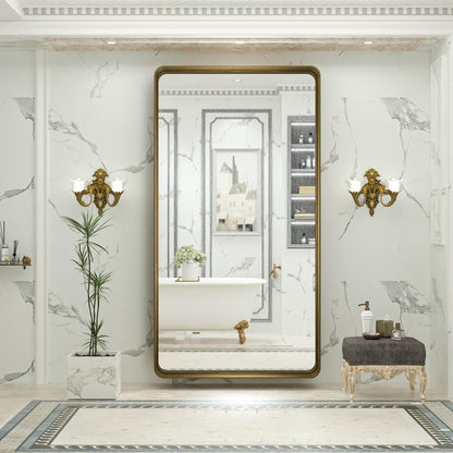 TokeShimi Miroir mural de salle de bain avec cadre métallique moderne